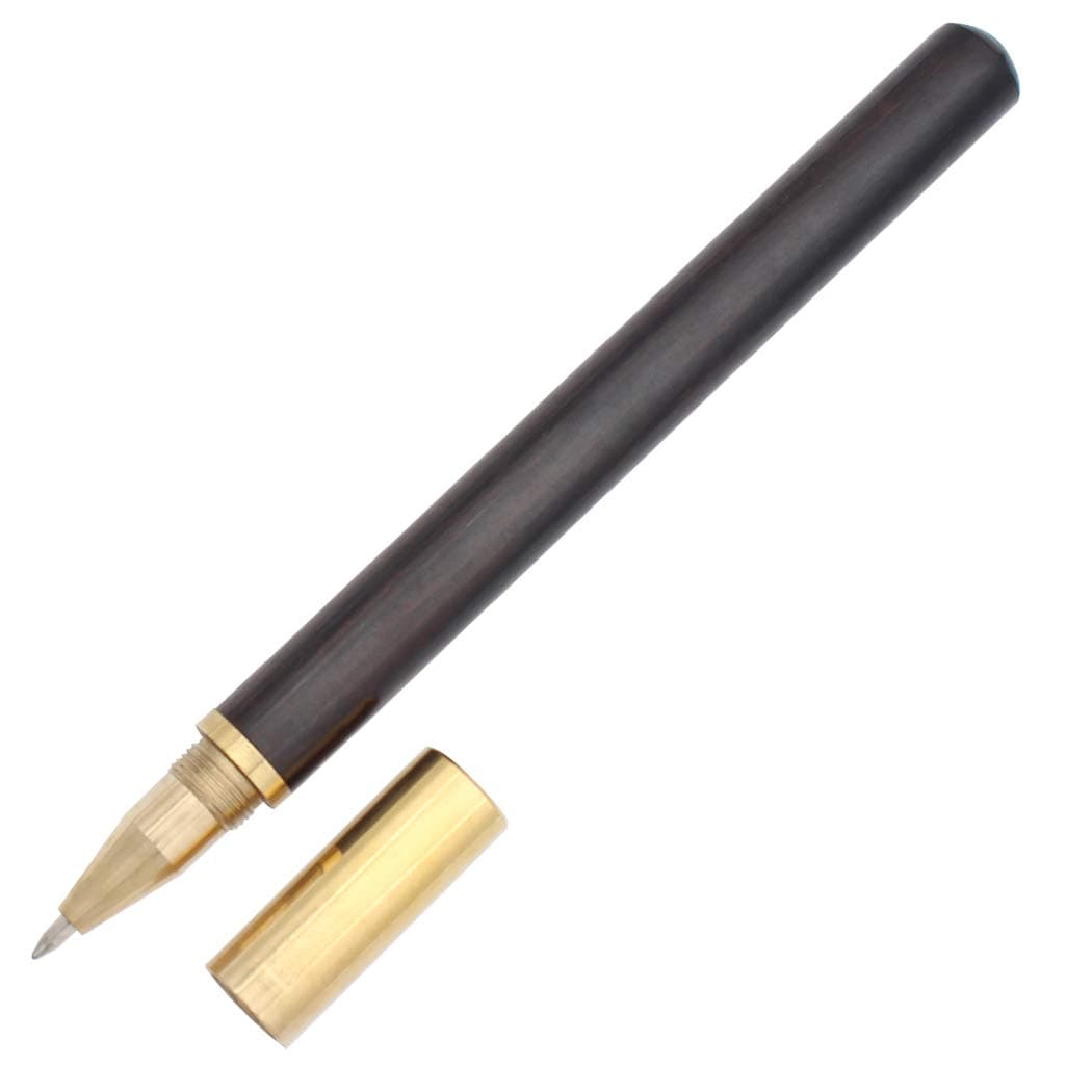 手作り真鍮木製ローラーボールペン 署名 リグイドインク ローラーペン オフィス ビジネス ギフト ペン ブラックウッド