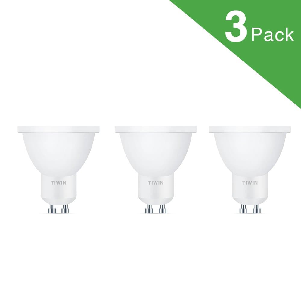 TIWIN GU10 LED Lights Bulb 5W Warm White Equivalent 50W Halogen Incandescent Bulbs ,60 Degree Beam Angle Lamp,360 LM Energy Saving 360LM,Pack of 3 [Energy Class A+]