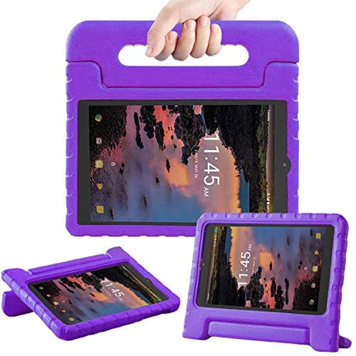 TIRIN Case for Alcatel Joy Tab 8/ Alcatel 3T/ A30 8 Tablet - Light Weight Shock Proof Convertible Handle Stand Kids Case for Alcatel Joy Tab 2019/ Alcatel 3T 2018/ Alcatel A30 2017 8-inch, Purple