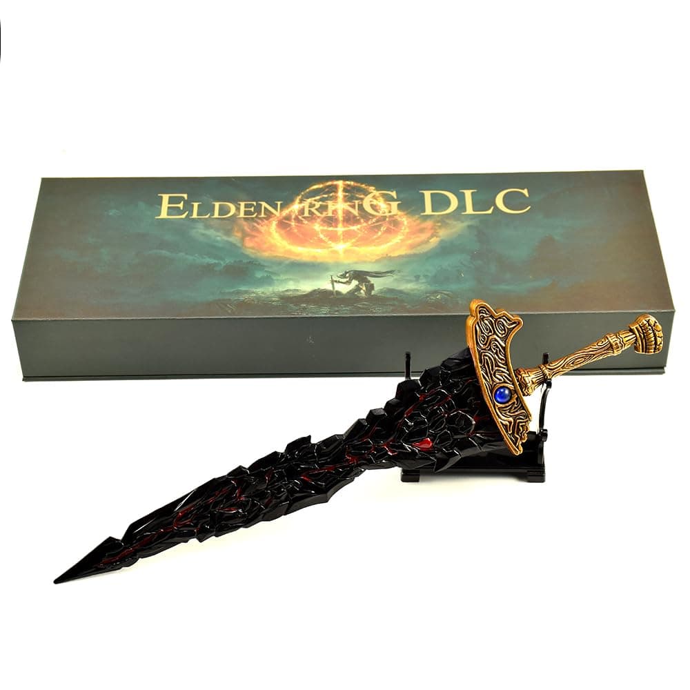 Game Elden Ring DLC Shadow of the Erdtree Maliketh's Black Blade Giftbox Martial Arts Knife Game Collection Gift Desk Decoration Backpack Pendant Gift