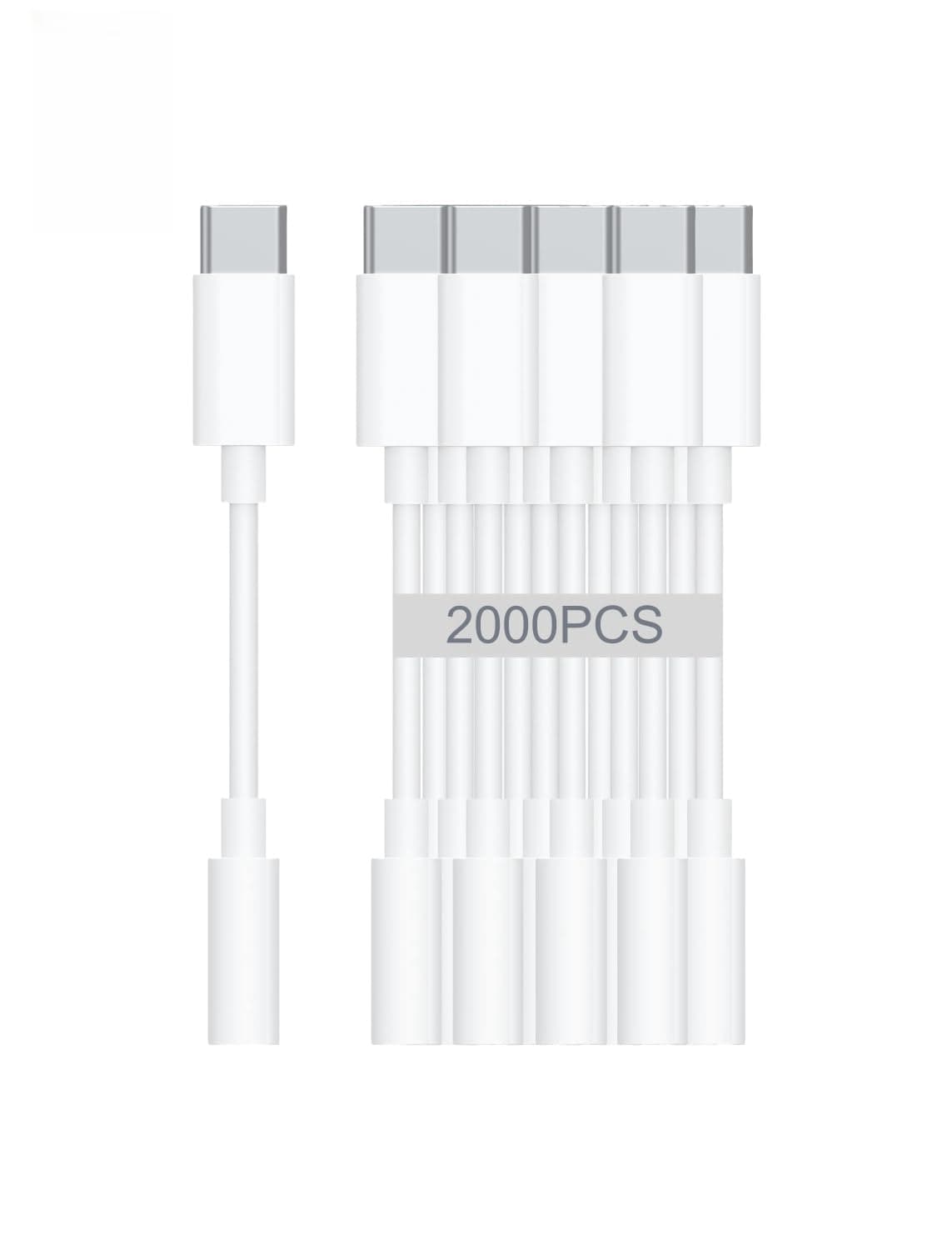 USB-C to 3.5mm Audio Headphone Adapter - HiFi 2000 Pack Compatible with Apple iPhone 17 16 15 Samsung Galaxy S25 S24 S23 S22 S21 Plus Pro Max Ultra Pixel iPad - Type C to Aux Cord Jack Dongle Adapter