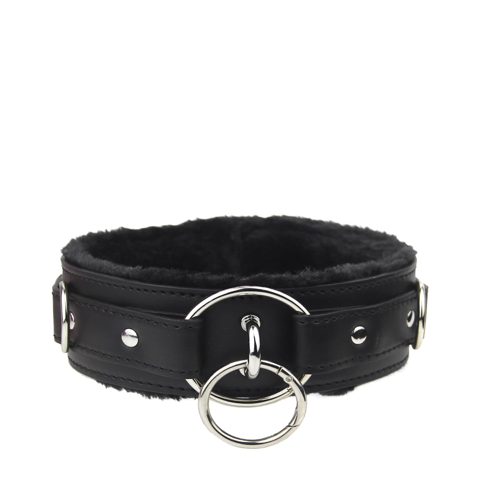 Leather choker Collar with Lock Adjustable Size for women