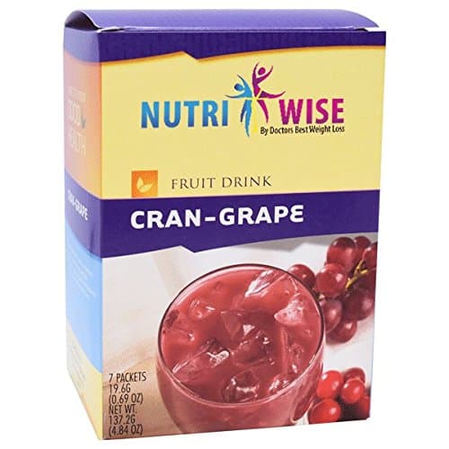 NutriWise - High Protein Diet Drink | Cran-Grape | Low Calorie, Low Fat, 7/Box
