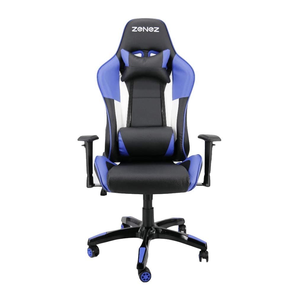 ZENEZ Gaming Chair Racing Office High Back PC Computer Video Chair with Adjustable Armrest and Lumbar Support, Tilt Funtion Blue
