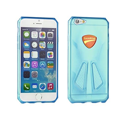 iPhone 6 Case, Case4fun iPhone 6 (4.7) [SportsCar Series] Slim Fit Case [Shock Absorbent] Soft TPU Silicone Cover for iPhone 6 (4.7) - Blue