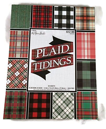 Plaid Tidings Scrapbook Paper Stack - 60 Sheets - 8.5x11