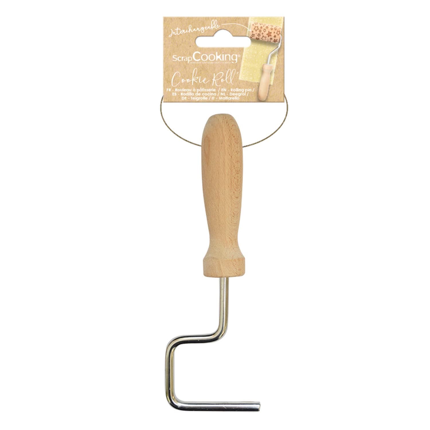 ScrapCookingSCRAP COOKING - Mini Wooden Roller Handle - Tool for Decoration, Biscuits, Biscuits, Biscuits - 5300