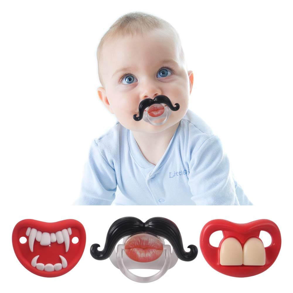 Funny Pacifiers for Babies, Newborn Pacifier 0-6-12-18 Months, Infants Pacifiers for 0-6 Months, Toddlers Mustache Pacifier, Baby Gift Pacifiers for Boys and Girls