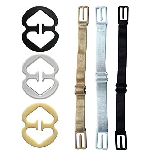 DAYKIT 3 Pack Non-Slip Women's Elastic Bra Strap Holder & Clips - Adjustable & Concealing