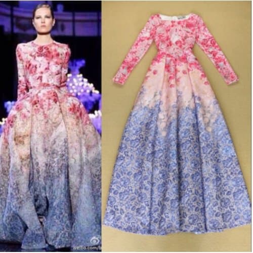 Robe GALA, Robe soirée longue, Robe cocktail, Robe cérémonie, Robe de mariée couleur, Robe soirée manche longue - Multicolore, taille M