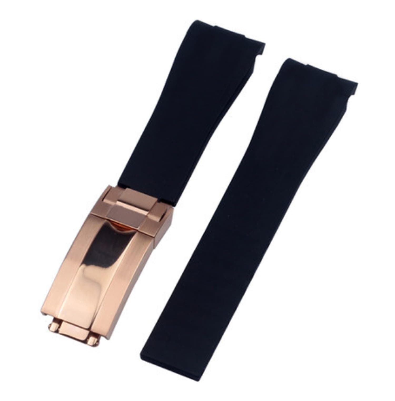 ]20mm rubber watch strap Silicone band Deployment buckle replacement fits Rolex Yacht Master Oysterflex Submariner GMT Daytona