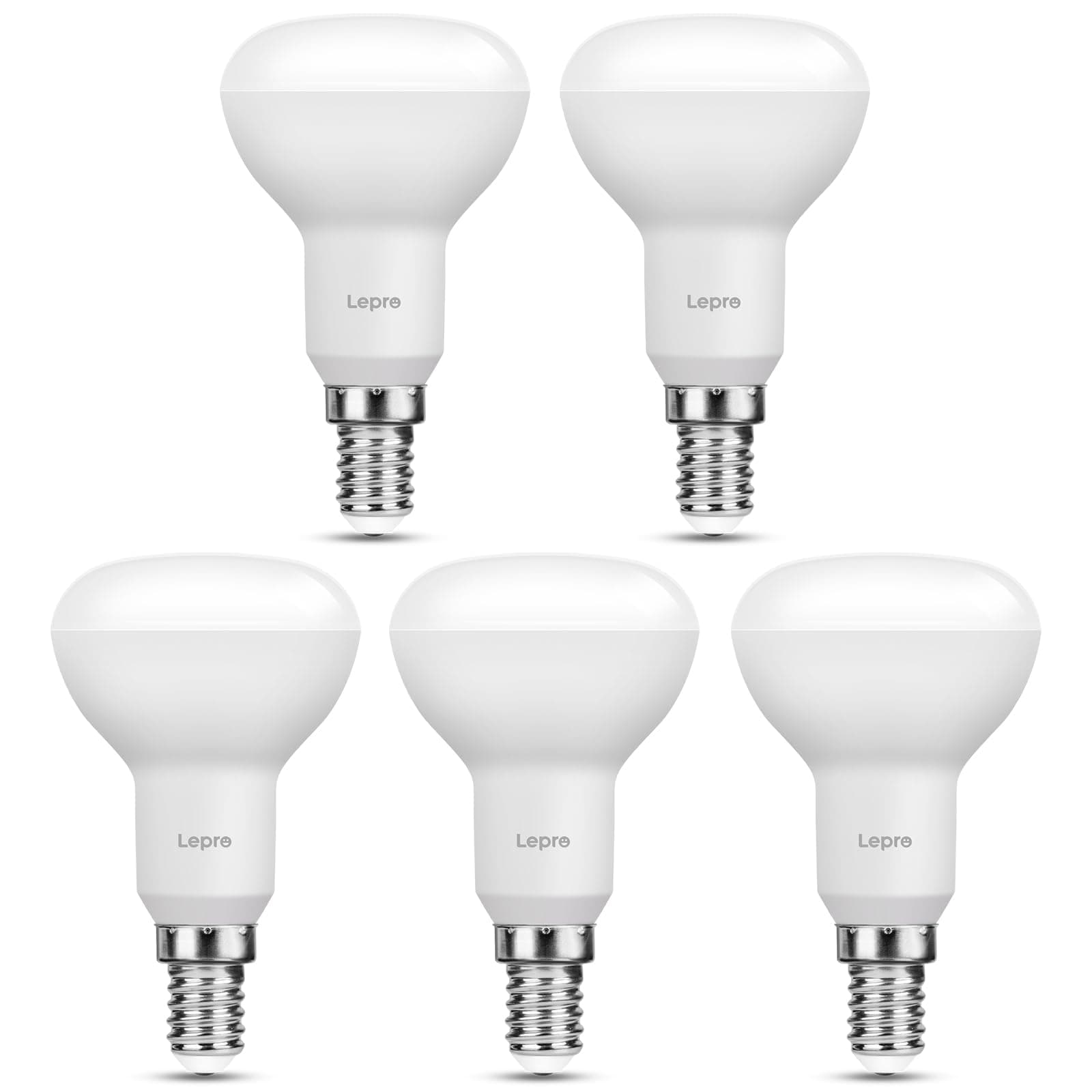 Lepro E14 LED Lamp, 6 W, 470 Lumen, Equivalent to 40 W Incandescent Bulb, 2700 Kelvin Warm White E14 LED Spotlight, Reflector Light, R50 120 ° Beam Angle, Energy Saving Lamp, Pack of 5