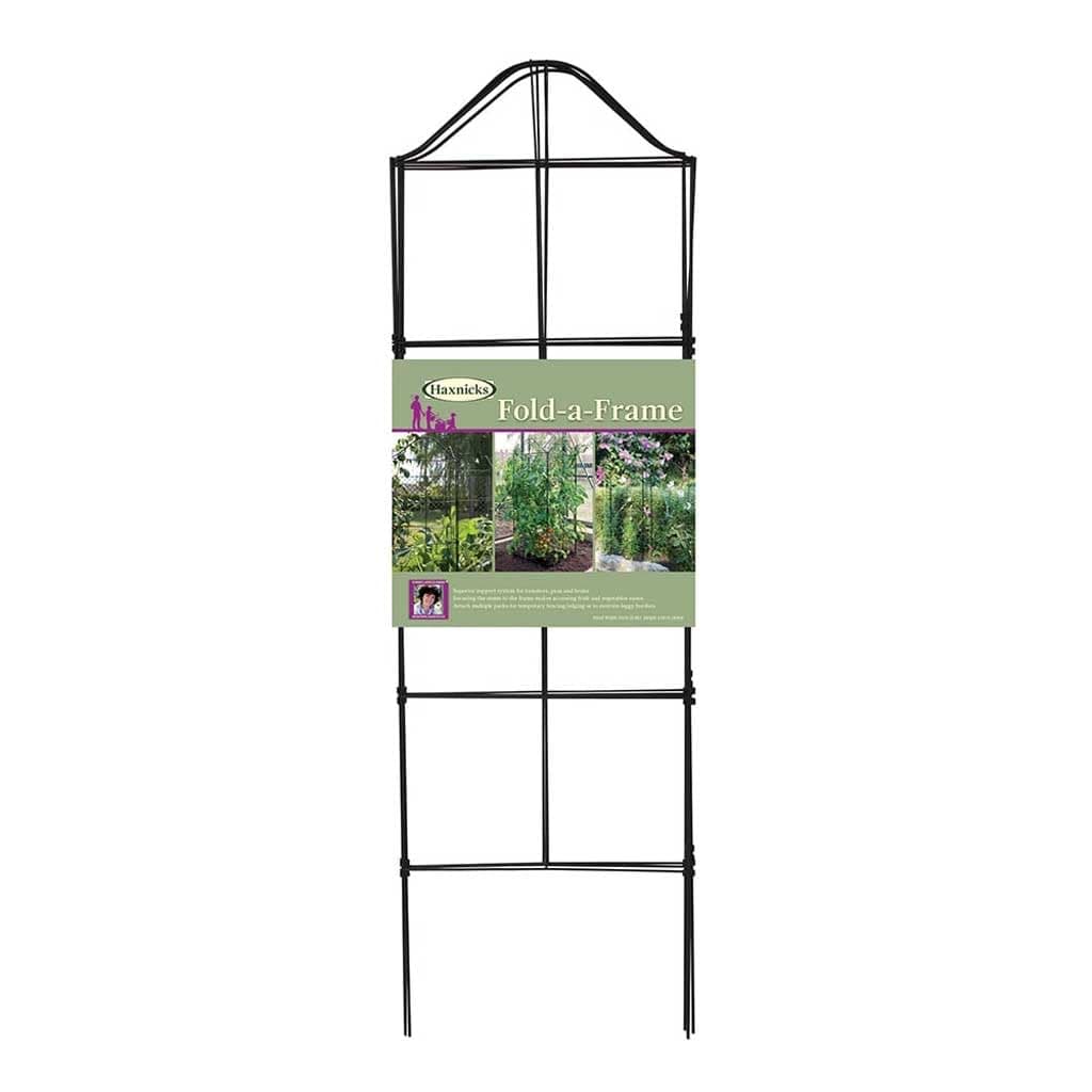 Haxnicks Fold-A-Frame | Flexible Trellis Plant Support | Growing Climbing Plants | Decorative Garden Divider | Peas, Mange Tout | Black, 132x33x110 cm |Frame140101