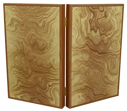 Manopoulos Olive Burl Backgammon Set - Hand Made in Greece - Olive Wood Checkers