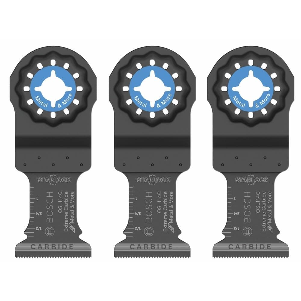 OSL114C-3 3-Pack 1-1/4 in. Starlock Oscillating Multi Tool Metal & More Carbide Extreme Plunge Cut Blades for Cutting Iron Bar, Metal, Wood with Nails, Drywall and Tile