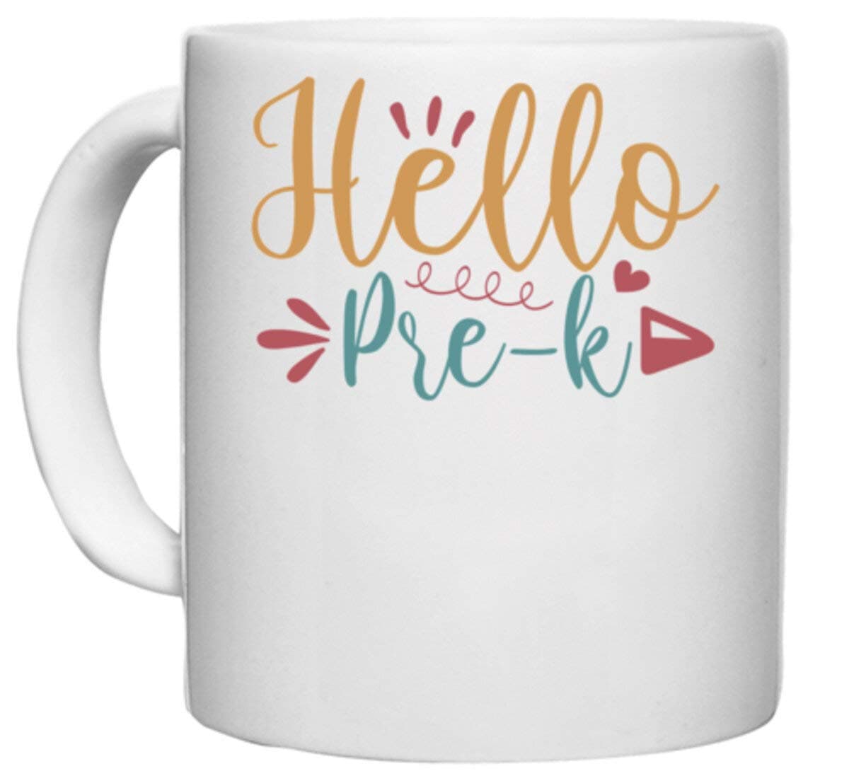 UDNAG White Ceramic Coffee / Tea Mug 'School | Hello pre-k' Perfect for Gifting [330ml]
