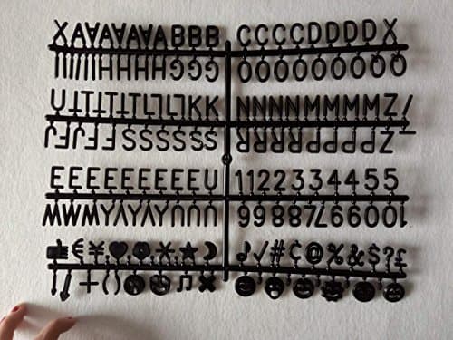 Woolous 340 Plastic Letter Board Letters 3/4 inch for Changeable Felt Letter Boards, Numbers & Symbols and Emojis for Letter Board (Black)