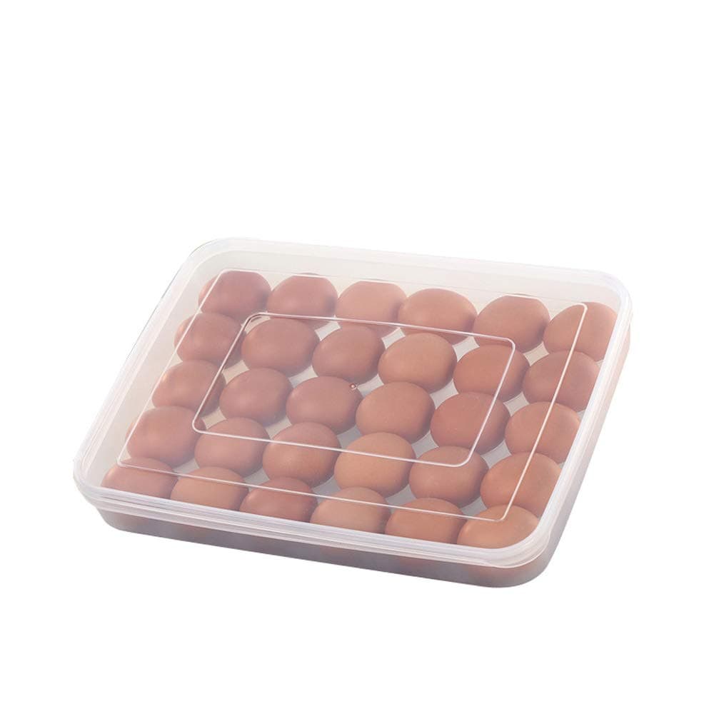 Xiazhi Plastic Egg Tray Holder with Lid, Refrigerator Storage Container,30 Eggs,Pack of 2