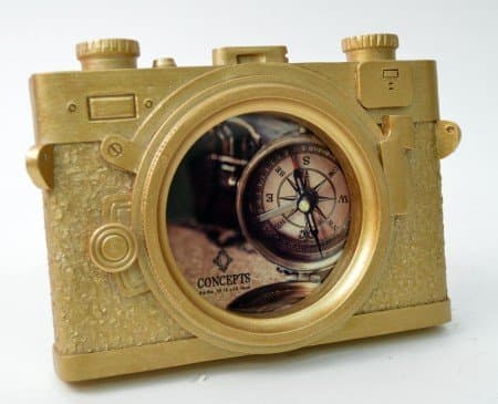 Concepts 4x4 Round Opening Gold Camera Picture Frame