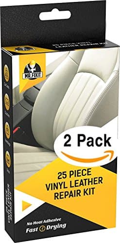 2-Pack 25 Piece Vinyl Leather Repair Kit -[Make Things Virtually New] for Couch, Car Seats, Sofa, Jackets, Purse, Boots [Fast-drying, No heat adhesive]