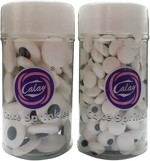 2 Bottles Candy Eyeballs Eyes Cake Cupcake Toppers Cookie Decorations,Two Size Mixed, Edible Dessert Sprinkles for Halloween Christmas Cake Cupcakes Decoration