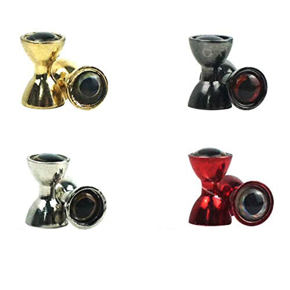 Aventik 25pc Pack Brass Dumbbell Shaped Fish Eyes Realistic Fly Tying Materials, Lure Jig, Easy to Use, Corrosion Resistant, Various Sizes & Colors for Trout