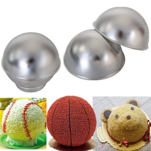 Creative 3D Sports Ball Shaped Cake Pan Baking Mold Set.