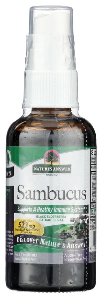 2Pack! Nature's Answer Sambucus nigra Black Elder Berry Extract Spray - 2 fl oz