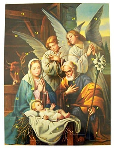 Blessed Art Thou Cardstock Advent Calendar with Die Cut Pull Tabs, 10 Inch (1)