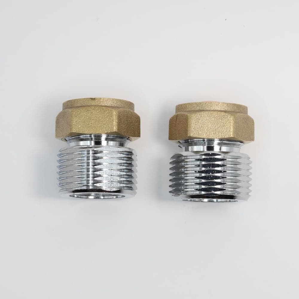 Shower Mounting Plate Fixing/Connection Nut 15mm x 3/4" MaIe Chrome - Spare Shower Fixing Plate Connectors - Pack of 2