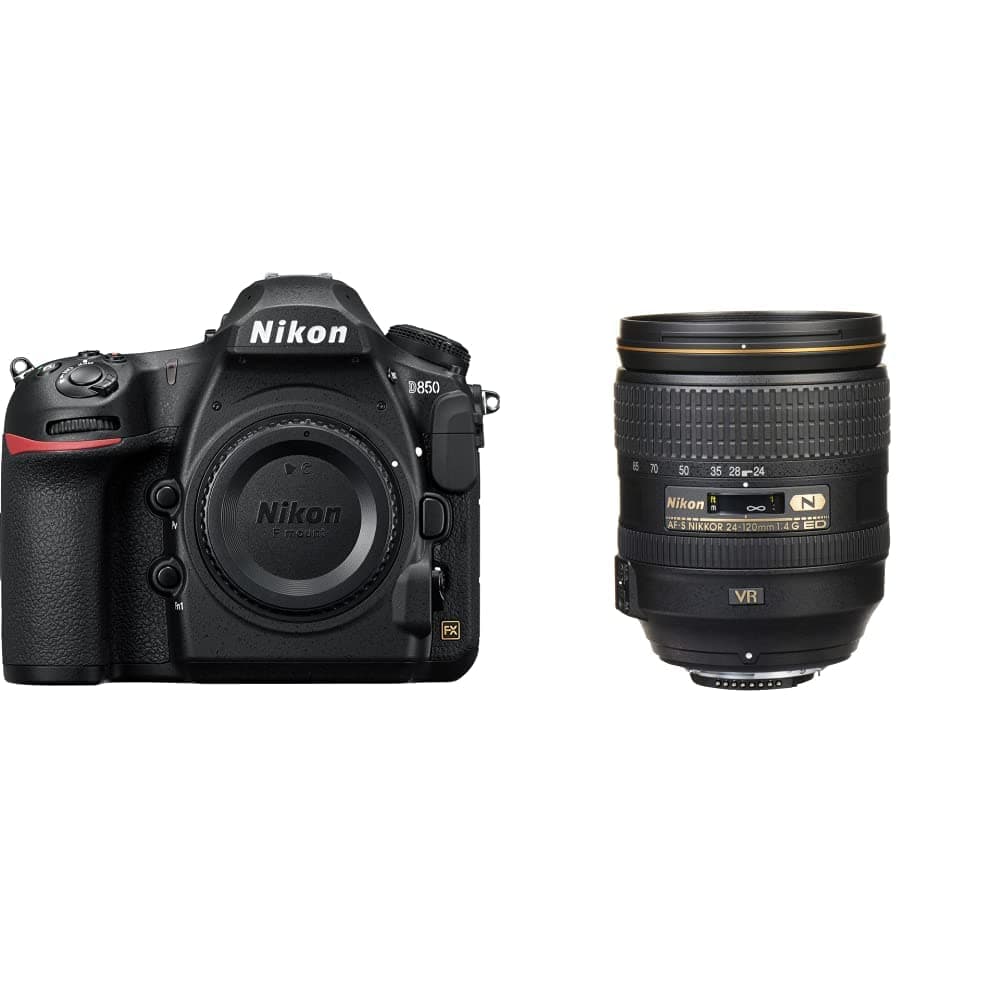 Nikon D850 Digital Camera - 45.7 MP, Body Only, Black & 24-120mm f/4G ED VR AF-S NIKKOR Lens
