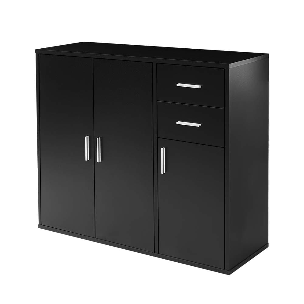 Panana Sideboard Storage Cupboard Cabinet Unit with Doors and Drawers Living Room Bedroom Furniture Black