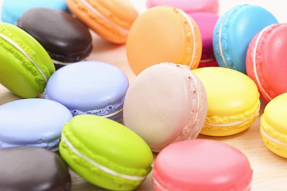 GIVBRO Cake Dessert Pastry Decoration Cabinets Display Simulation Artificial Small Fake Dessert Macarons(12pcs)