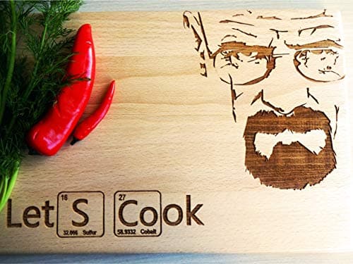 Algis Crafts | LET'S COOK - Cutting Board | 13x8" OakWood Chopping Board | Wedding, Anniversary, Housewarming Gift, First Home Gift | Handmade Birthday Gift | Laser Engraved Cutting Board