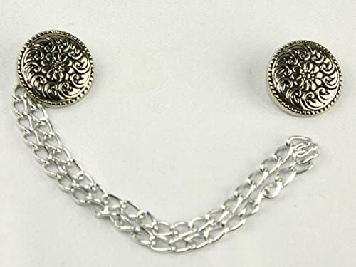 Decorative Cloak Chain Button Clothing Fastener - Silver (1pk)