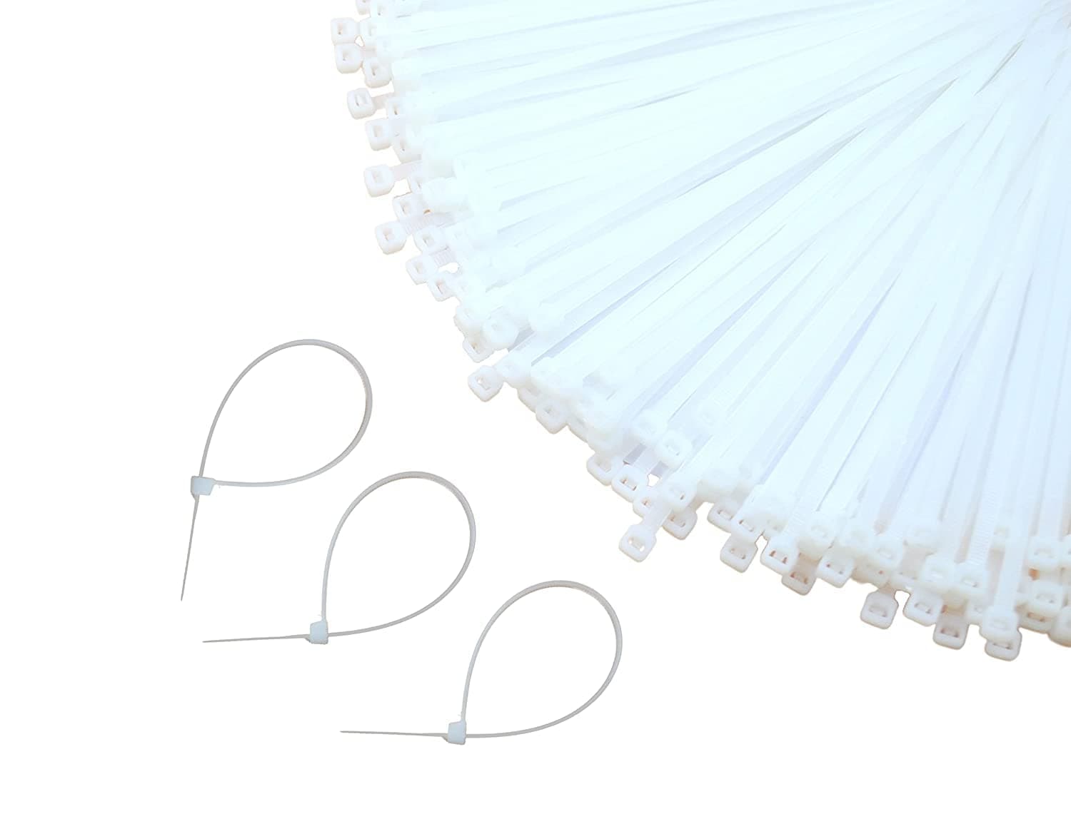 Ties 4 inch White Zip Ties 1000 Pack, Wire Ties with 50lb Tensile Strength, UV Resistant Cable Ties, Self-locking Plastic Ties for Indoor and Outdoor Use, Multi-purpose (White 100mm x 2.5mm)