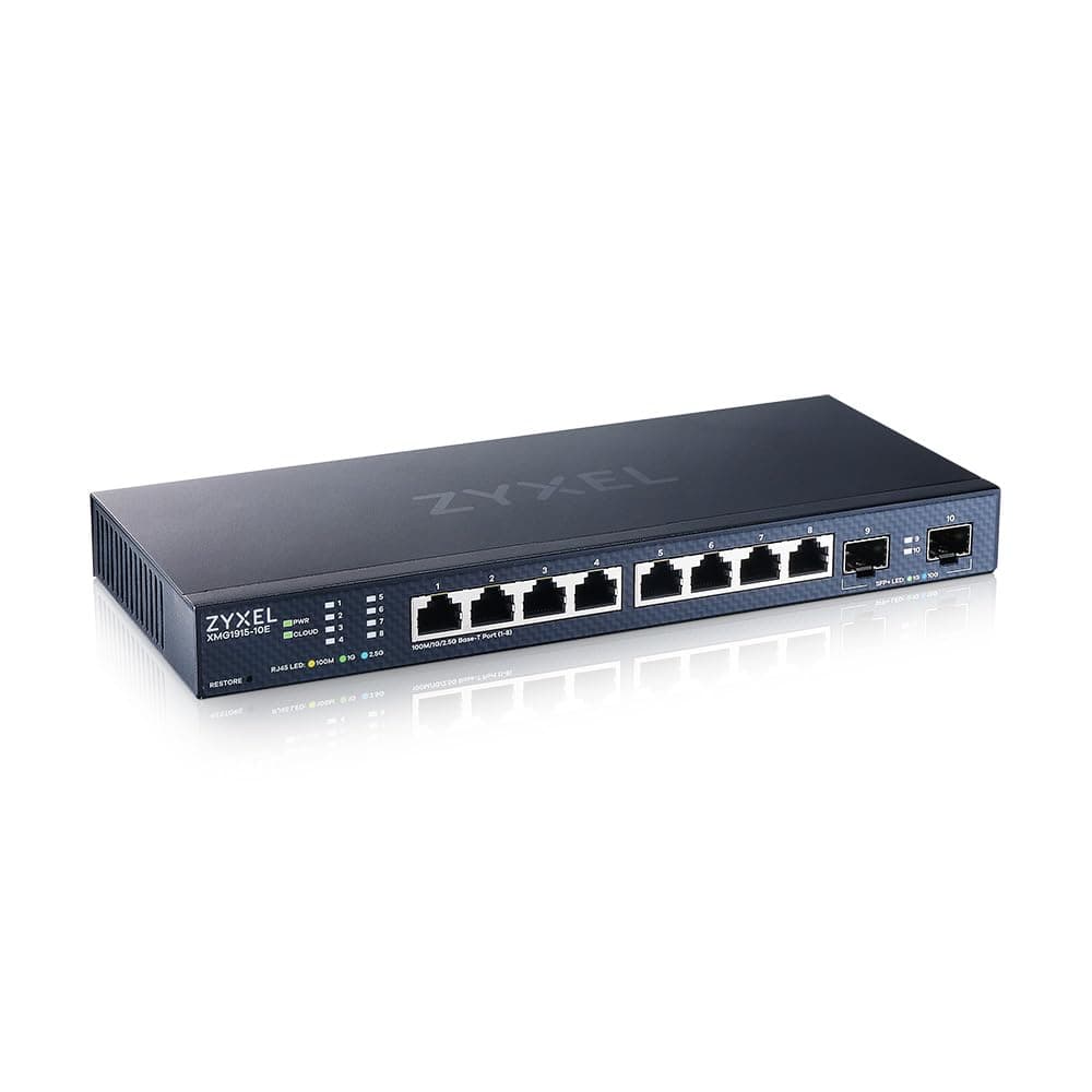 8-Port Multi-Gig 2.5G Cloud/Smart Managed Switch with 2 x10G SFP+ | Desktop or Wall Mount [XMG1915-10E]