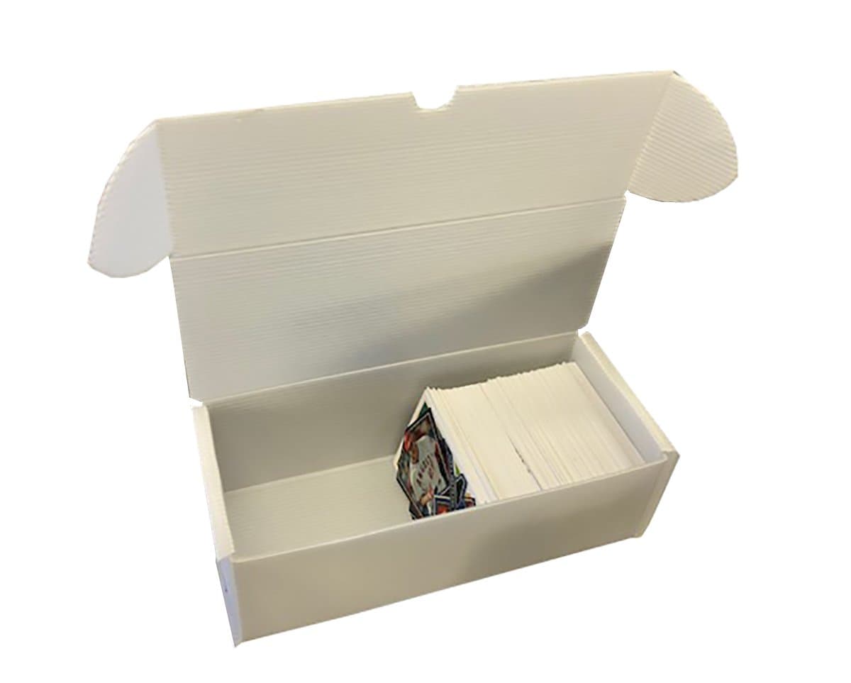 Max Protection 550 Count Size Corrugated Plastic Baseball Trading Card Storage Boxes - White