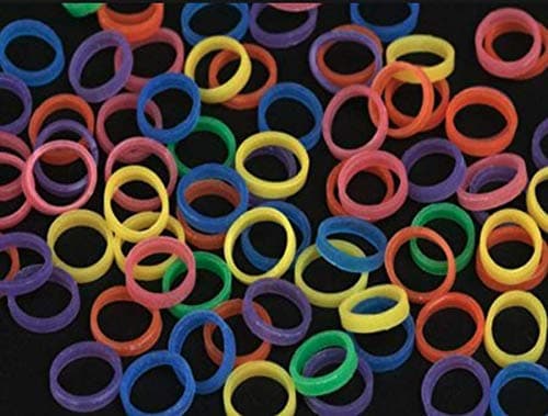 100 pack Orthodontic Elastics Rubber Bands 3/8 Mixed Neon Colors Great for Dog Grooming Top Knots, Bows, Braids, and Dreadlocks