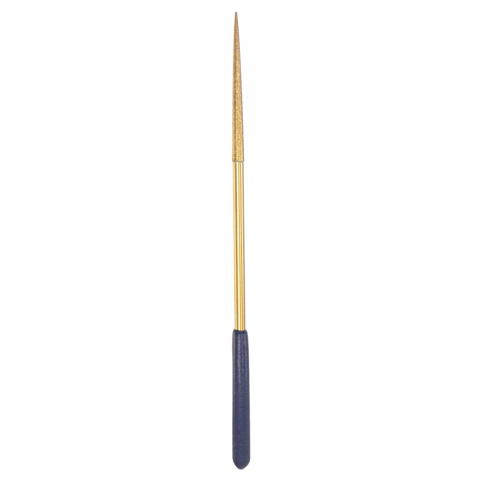 sourcing map Diamond Needle Files, 4mm x 160mm Titanium Coated Round Files Hand Tool with TPU Handle for Metal Stone Wood