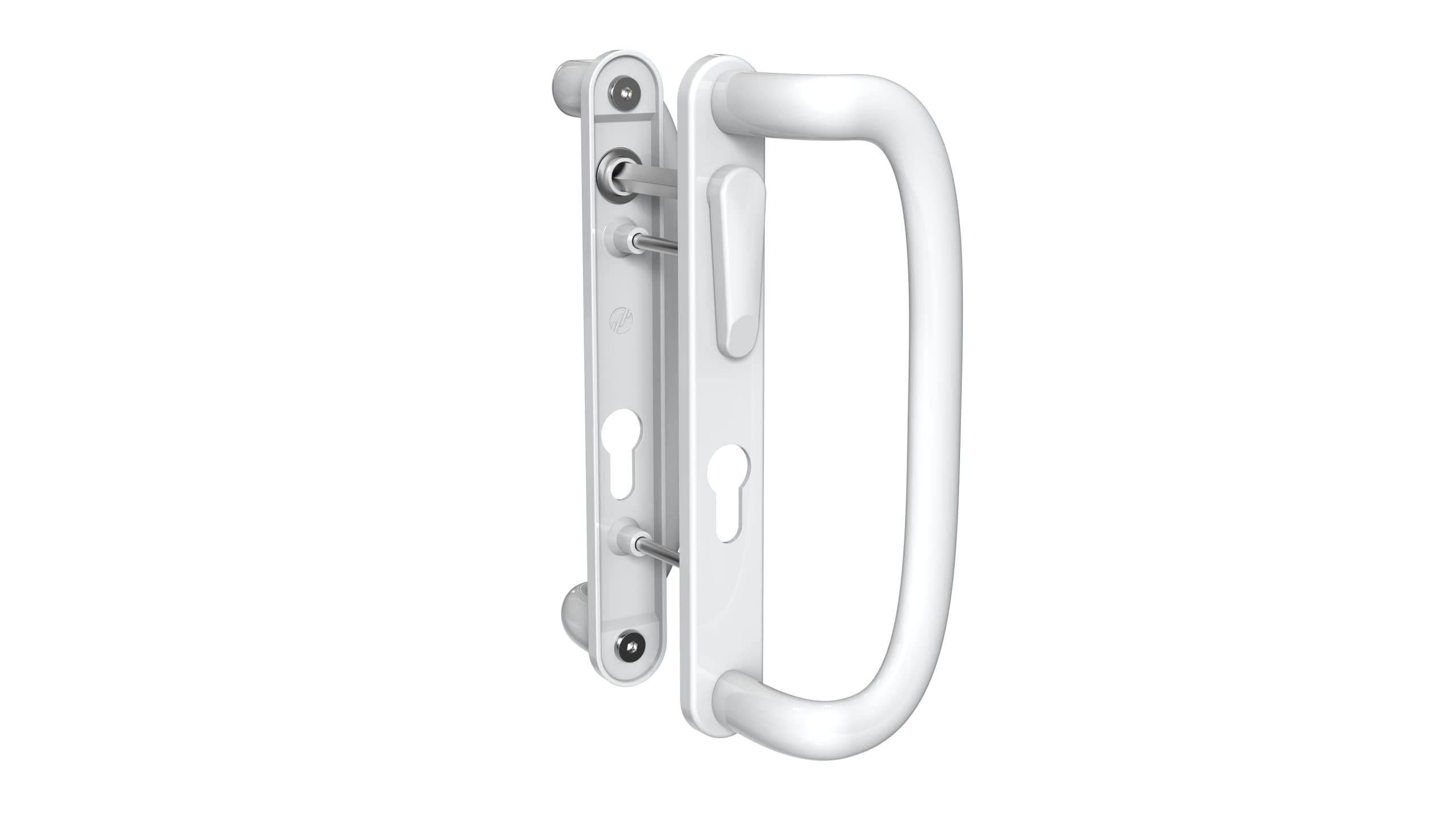 Mila Inline Patio Door Handle Pair 109mm Screw Fix White Lever