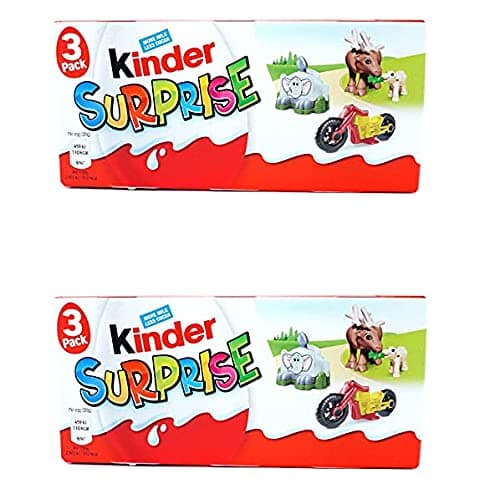 Kinder Surprise 3 Eggs and Toys Inside (Imported) Pack of 2, 60 gram Each, chocolate