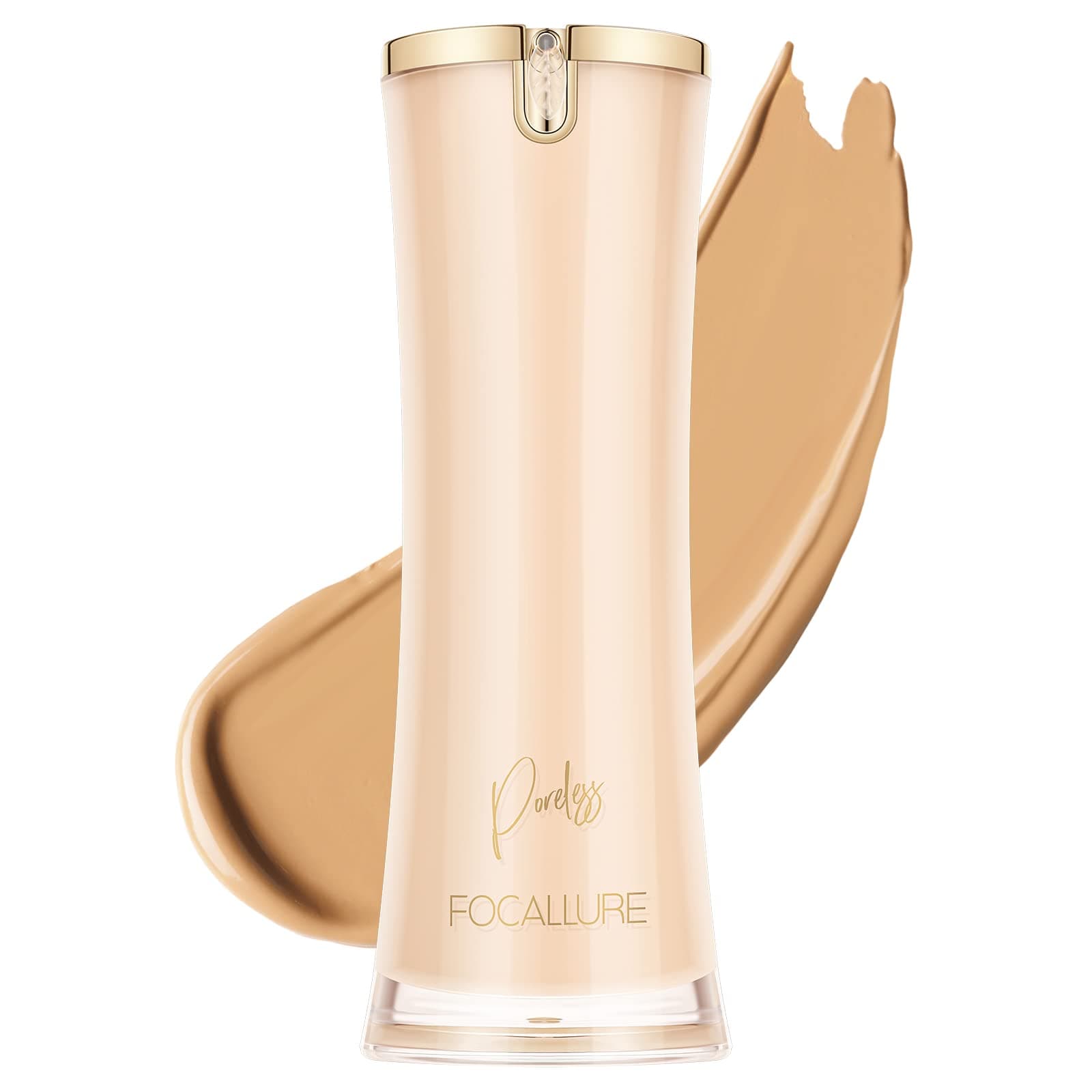 FOCALLURE PerfectBase Lasting Poreless Liquid Foundation, Medium to Full Coverage with Matte Finish, Covers Blemishes & Under-Eye Circles for All Skin Types, YL11 CANVAS