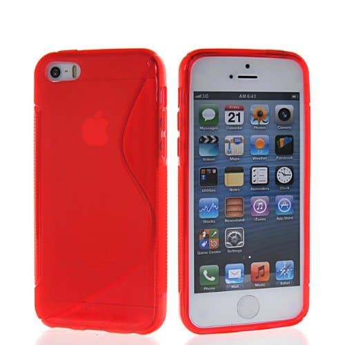 KCASE S-line Soft Flexible Gel TPU Silicone Back Case Cover For Apple iPhone 5 5S Red
