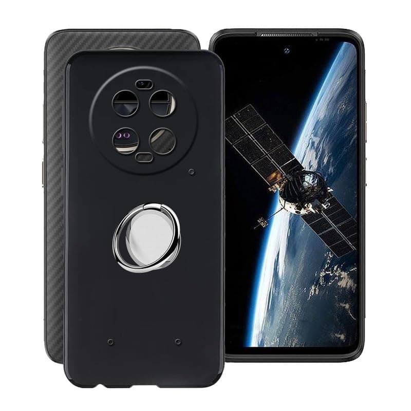 for Ulefone Armor 23 Ultra Case with 360 Degree Rotation Finger Ring Kickstand, Black Shockproof Silicone Cover Ultra-Thin Soft TPU Bumper Protective Case for Ulefone Armor 23 Ultra (6.78")