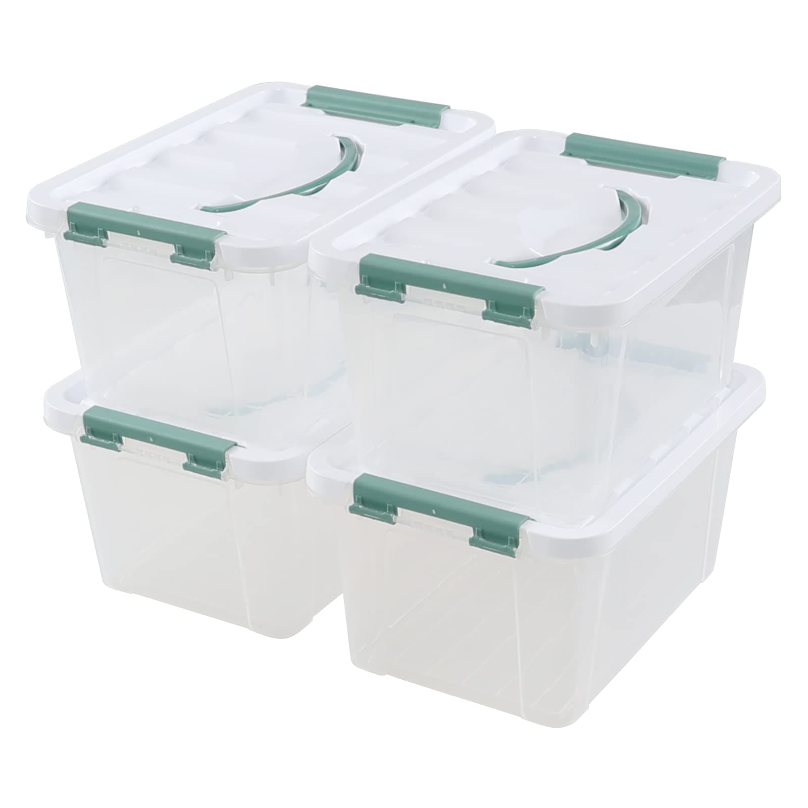 Anbers5.5 Quart Clear Plastic Box with Lid, 4 Packs Latch Storage Bin