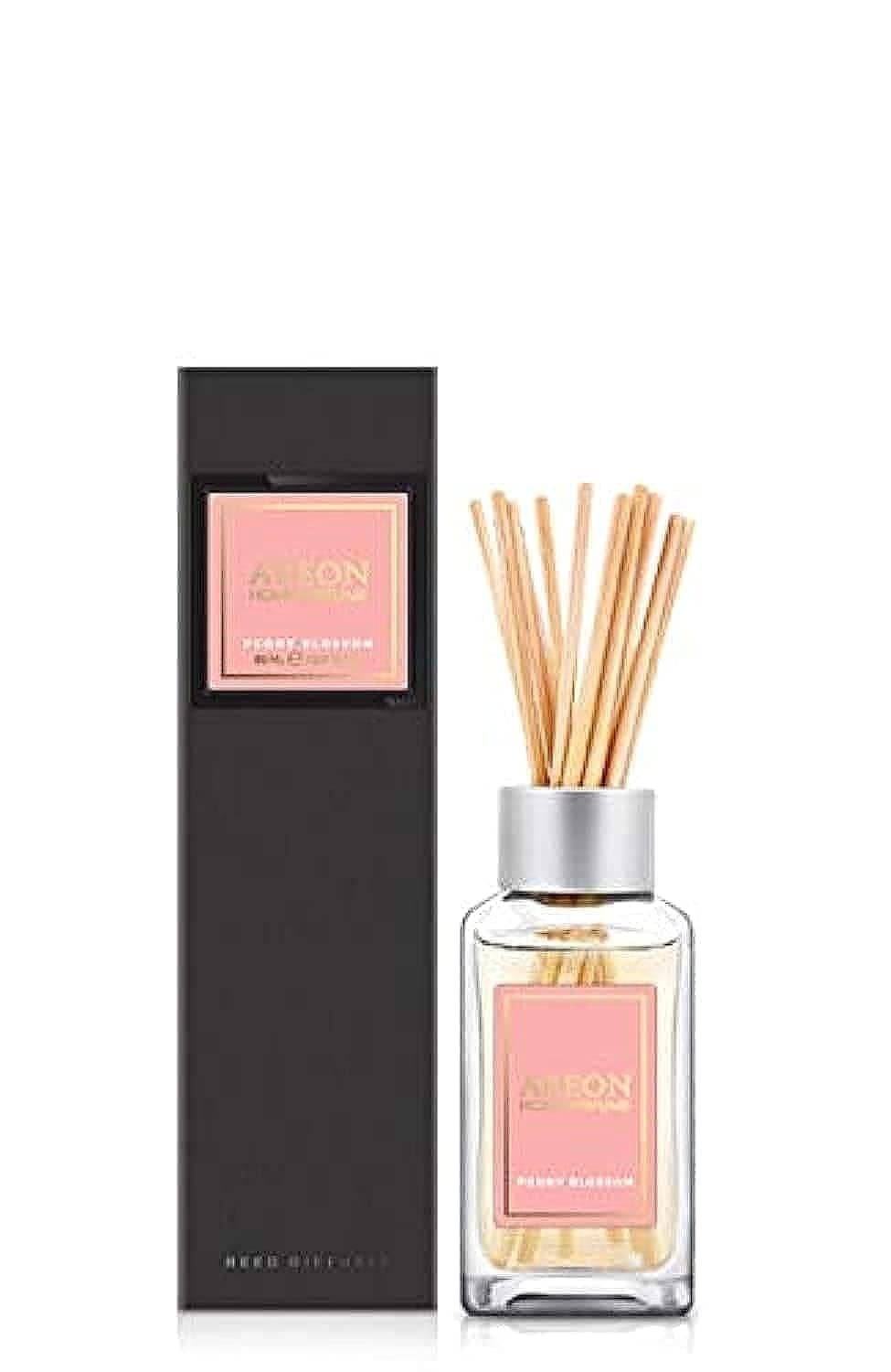 Home Perfume Reed DiffUSer 85 mlPremium 10 Rattan Reeds - Peony Blossom, Black, Blue