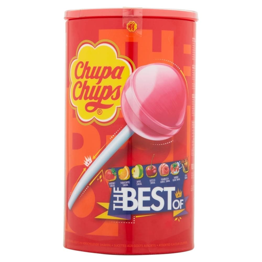 Chupa Chups Assorted Flavour Lollipops 100pcs Jar, 1200 grams