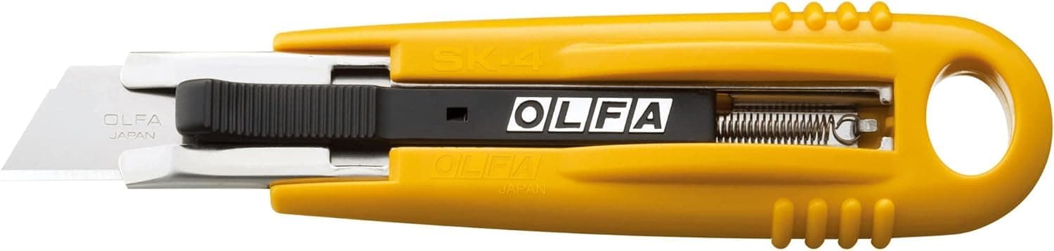 OLFA 9048 SK-4 Semi Automatic Self Retracting Safety Knife, Standard, Yellow