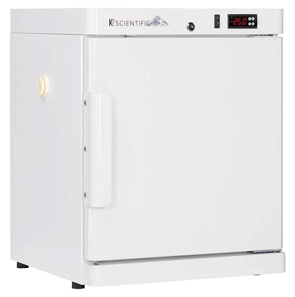 K2 Scientific - Benchtop Style Solid Door Freezer for Pharmaceuticals, Vaccines & Lab Equipment - Medical-Grade Storage - 2 Shelves - 2.5 Cu. Ft.